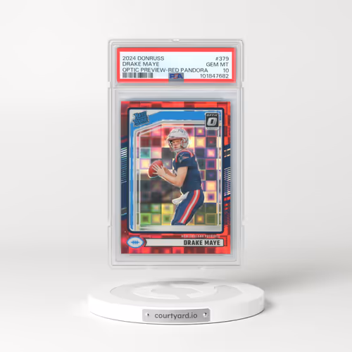 2024 Panini Donruss #379 Drake Maye - Optic Preview-Red Pandora (PSA 10 GEM MINT)
