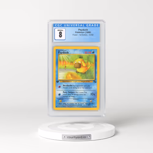 1999 Fossil #53 Psyduck - 1st Edition (CGC 8 NM-MT)