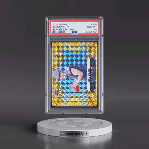 2024 Panini Mosaic #275 JJ McCarthy - Reactive Yellow (PSA 10 GEM MINT)