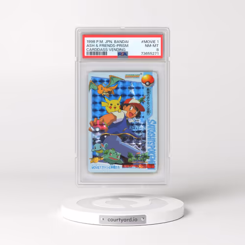 1998 Pokémon Bandai Carddass Vending #MOVIE 1 Ash & Friends-Prism (PSA 8 NM-MT)