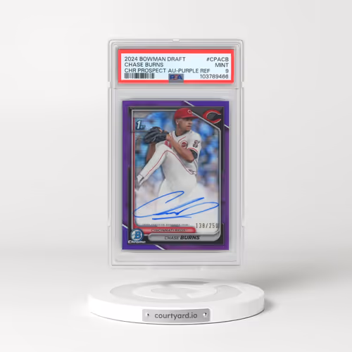 2024 Bowman Draft Chrome Prospect Autographs #CPACB Chase Burns - Purple Refractor (PSA 9 MINT)