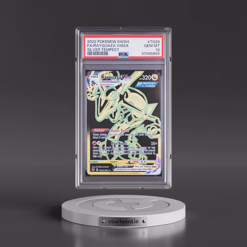 2022 Pokémon Sword & Shield Silver Tempest #TG29 Rayquaza Vmax - Full Art (PSA 10 GEM MINT)
