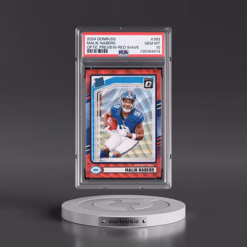 2024 Panini Donruss #383 Malik Nabers - Optic Preview-Red Wave (PSA 10 GEM MINT)