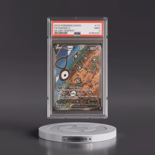 2022 Pokémon Sword & Shield Silver Tempest #177 Unown V - Holo Full Art (PSA 9 MINT)