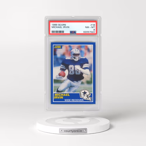 1989 Score #18 Michael Irvin (PSA 8 NM-MT)