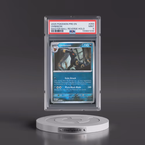 2025 Pokémon Pre EN-Prismatic Evolutions #059 Umbreon - Reverse Holo Master Ball (PSA 9 MINT)