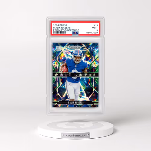 2024 Panini Prizm Prizmatic #13 Malik Nabers - Green Ice (PSA 9 MINT)