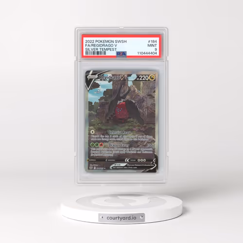 2022 Pokémon Sword & Shield Silver Tempest #184 Regidrago V - Holo Full Art (PSA 9 MINT)