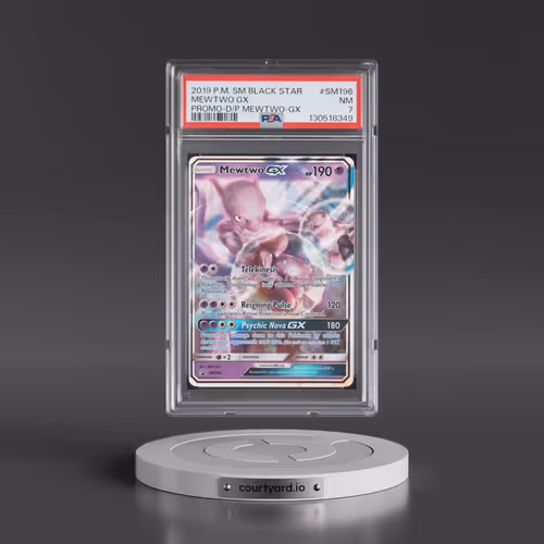 2019 Pokémon SM Black Star Promo #SM196 Mewtwo GX - Holo Detective Pikachu Mewtwo-GX (PSA 7 NM)