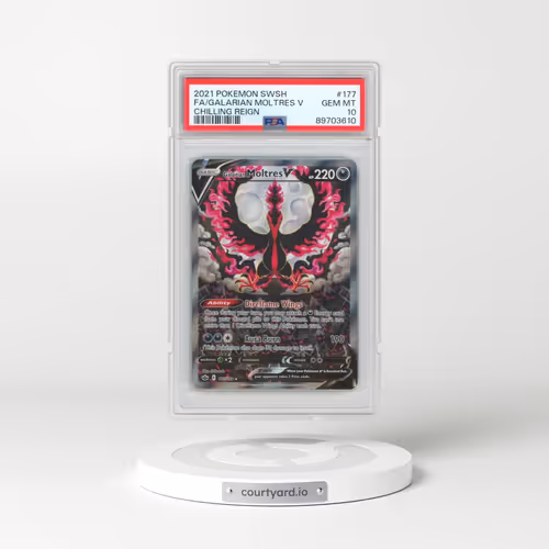 2021 Pokémon Sword & Shield Chilling Reign #177 Galarian Moltres V - Holo Full Art (PSA 10 GEM MINT)