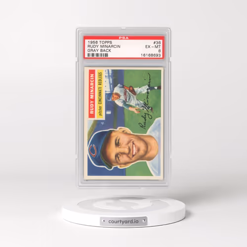 1956 Topps #36 Rudy Minarcin - Gray Back (PSA 6 EX-MT)