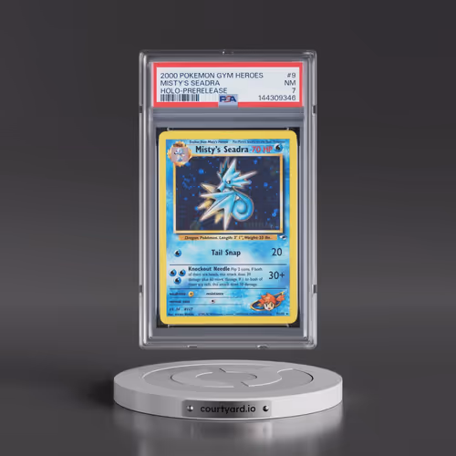 2000 Pokémon Gym Heroes #9 Misty's Seadra - Holo-Prerelease (PSA 7 NM)