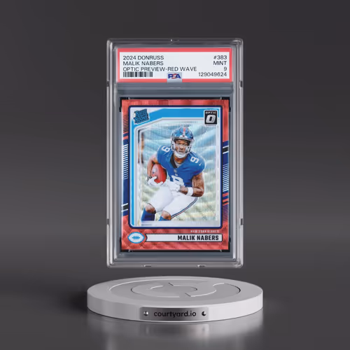 2024 Panini Donruss #383 Malik Nabers - Optic Preview-Red Wave (PSA 9 MINT)
