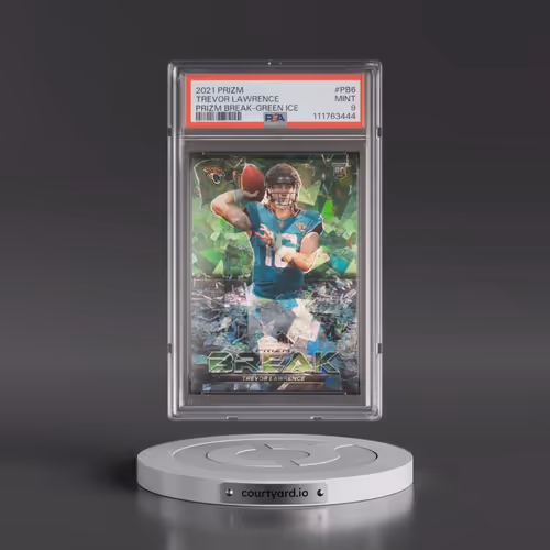 2021 Panini Prizm Prizm Break #PB6 Trevor Lawrence - Green Ice (PSA 9 MINT)