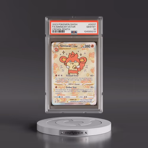 2023 Pokémon Sword and Shield Crown Zenith #GG37 Simisear Vstar - Full Art (PSA 10 GEM MINT)