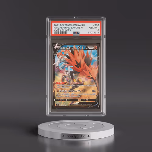 2021 Pokémon Sword & Shield Vmax Climax #237 Galarian Zapdos V - Holo Full Art (PSA 10 GEM MINT)