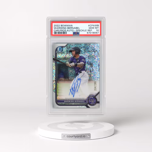 2022 Bowman Chrome Prospect Autographs #CPAWB Warming Bernabel - Speckle Refractor (PSA 10 GEM MINT)