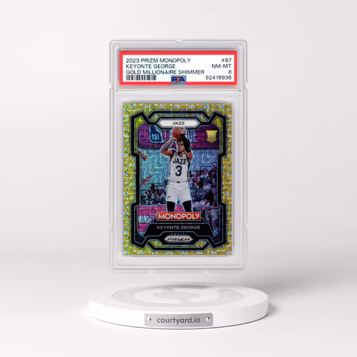 2023 Panini Prizm Monopoly #87 Keyonte George - Gold Millionaire Shimmer (PSA 8 NM-MT)