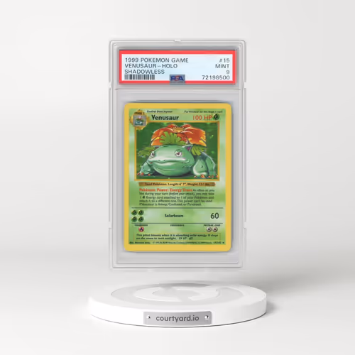 1999 Pokémon Game #15 Venusaur - Holo Shadowless (PSA 9 MINT)