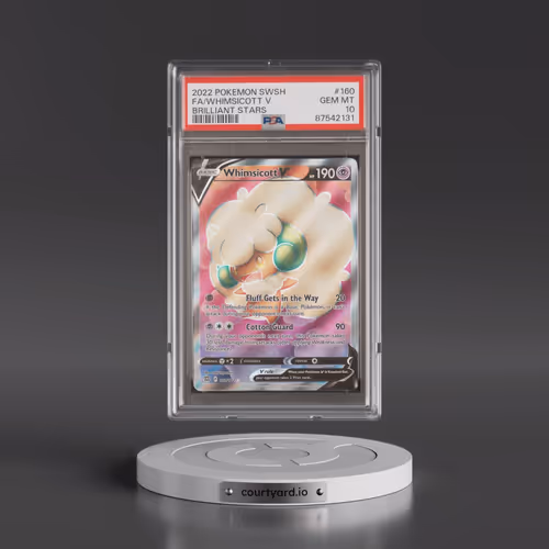2022 Pokémon Sword & Shield Brilliant Stars #160 Whimsicott V - Holo Full Art (PSA 10 GEM MINT)
