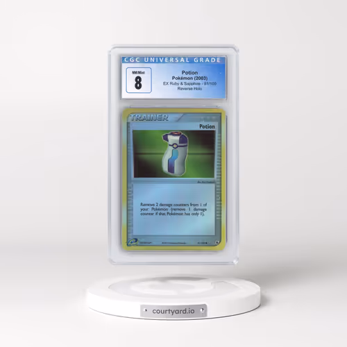 2003 EX Ruby & Sapphire (2003 Copyright, w/ "e" Symbol) #91/109 Potion - Reverse Holo (CGC 8 NM-MT)