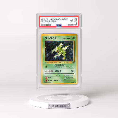 1997 Pokémon Jungle #123 Scyther - Holo (PSA 8 NM-MT)