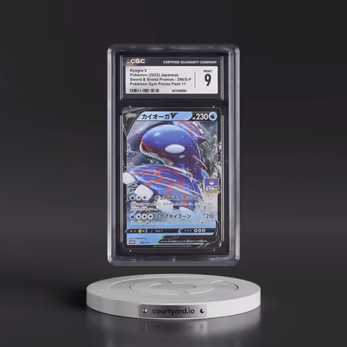 2019 Sword & Shield Promos #296/S-P Kyogre V - Holo Pokémon Gym Promo Pack 11 (CGC 9 MINT)