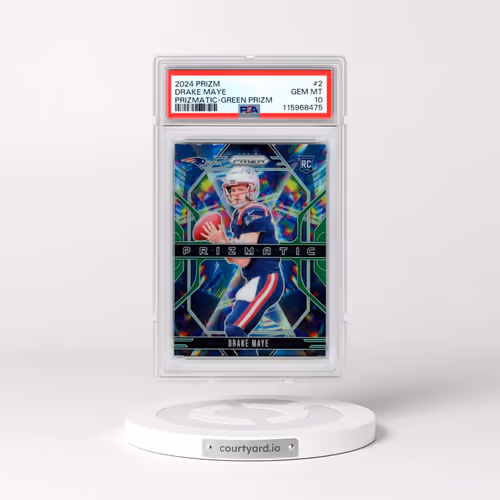 2024 Panini Prizm Prizmatic #2 Drake Maye - Green Prizm (PSA 10 GEM MINT)