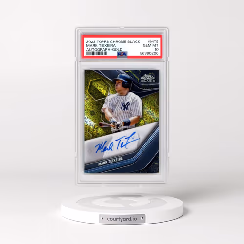 2023 Topps Chrome Black Autographs #MTE Mark Teixeira - Gold Refractor (PSA 10 GEM MINT)