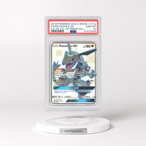 2018 Celestial Storm #177a Rayquaza GX - Holo Alt. Art Hidden Fates Ultra-Premium Collection (PSA 10 GEM MINT)
