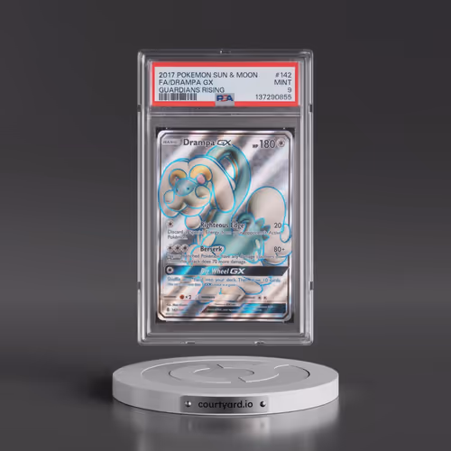 2017 Pokémon Sun & Moon Guardians Rising #142 Drampa GX - Holo Full Art (PSA 9 MINT)