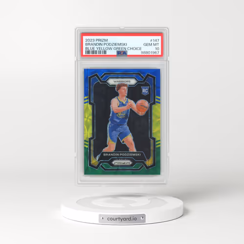 2023 Panini Prizm #147 Brandin Podziemski - Blue Yellow Green Choice (PSA 10 GEM MINT)