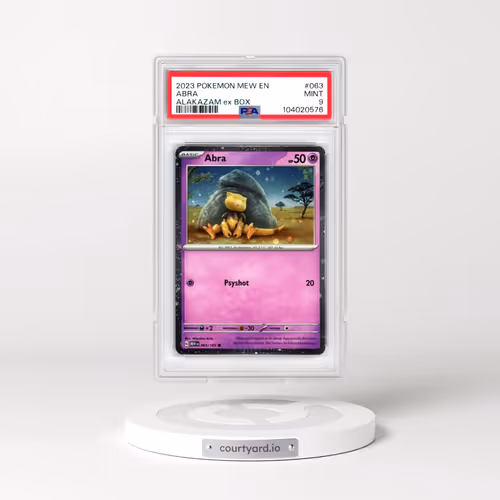 2023 Pokémon Mew EN-151 #063 Abra - Alakazam EX Box (PSA 9 MINT)