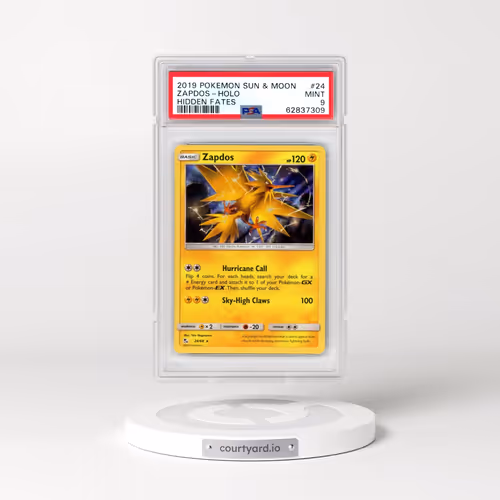 2019 Pokémon Sun & Moon Hidden Fates #24 Zapdos - Holo (PSA 9 MINT)