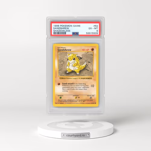 1999 Pokémon Game #62 Sandshrew - Shadowless (PSA 6 EX-MT)