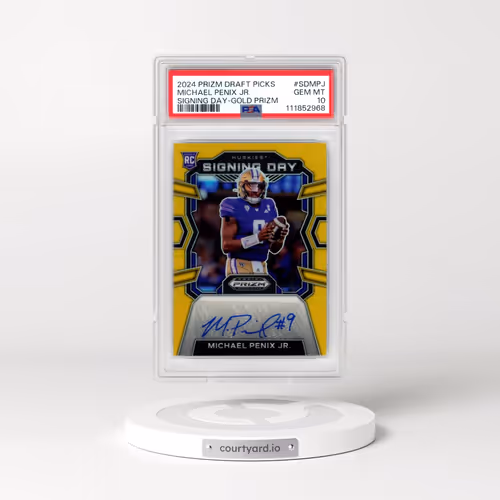2024 Panini Prizm Draft Picks Signing Day #SDMPJ Michael Penix Jr. - Gold Prizm (PSA 10 GEM MINT)