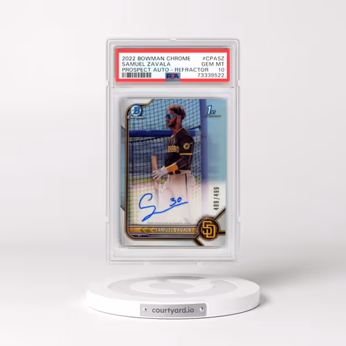 2022 Bowman Chrome Prospect Autographs #CPASZ Samuel Zavala - Refractor (PSA 10 GEM MINT)