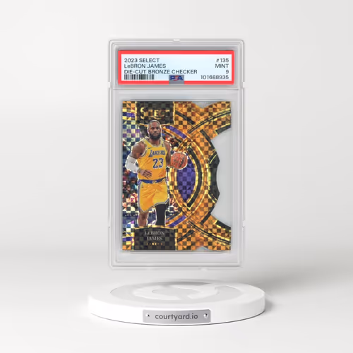 2023 Panini Select #135 LeBron James - Die-Cut Bronze Checker (PSA 9 MINT)
