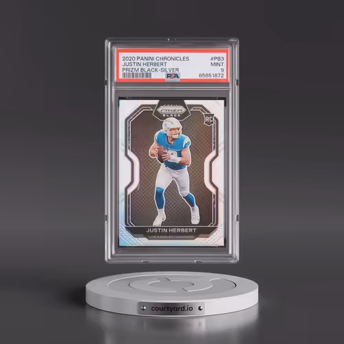 2020 Panini Chronicles Prizm Black #PB3 Justin Herbert - Silver (PSA 9 MINT)