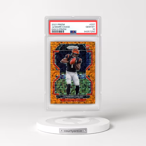 2021 Panini Prizm #337 JA'Marr Chase - Disco Prizm (PSA 10 GEM MINT)