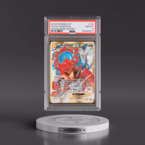 2016 Pokémon XY Steam Siege #115 Volcanion EX - Holo Full Art Secret (PSA 8 NM-MT)