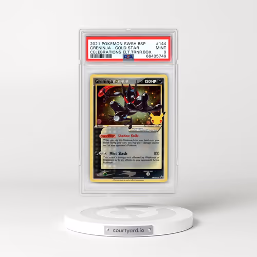 2021 Pokémon Swsh Black Star Promo #144 Greninja-Gold Star - Celebrations Elite Trainer Box (PSA 9 M