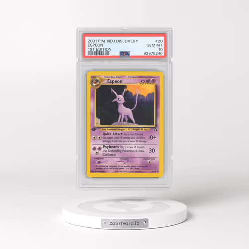 2001 Neo Discovery #20 Espeon - 1st Edition (PSA 10 GEM MINT)