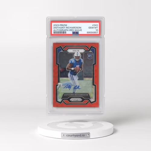 2023 Panini Prizm #343 Anthony Richardson - Autograph-Red Wave (PSA 10 GEM MINT)
