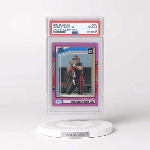 2024 Panini Donruss #308 Michael Penix Jr. - Optic Preview-Pink (PSA 10 GEM MINT)