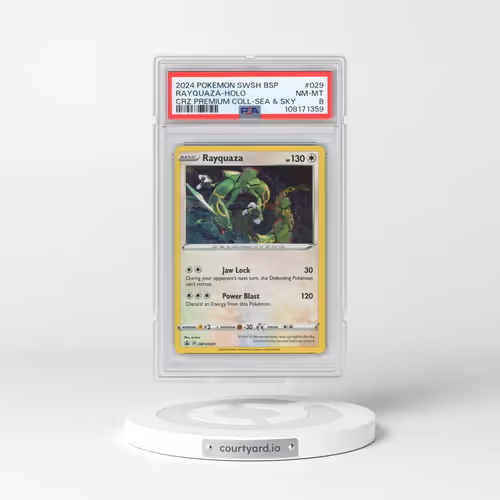 2024 Pokémon Swsh Black Star Promo #029 Rayquaza - Holo Crown Zenith Premium Collection Sea & Sky (PSA 8 NM-MT)