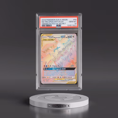 2019 Pokémon Sun & Moon Hidden Fates #69 Moltres & Zapdos & Articuno GX - Holo Full Art Secret (PSA