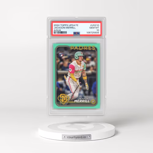 2024 Topps Update #US210 Jackson Merrill - Aqua (PSA 10 GEM MINT)