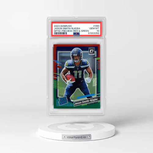 2023 Panini Donruss #390 Jaxon Smith-Njigba - Optic Preview-Red & Green (PSA 10 GEM MINT)