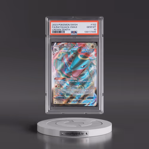 2023 Pokémon Sword and Shield Crown Zenith #102 Rayquaza Vmax - Full Art (PSA 10 GEM MINT)